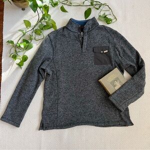 Woolrich 1/4 Snap Down Grey Knit Pullover Sweater Large